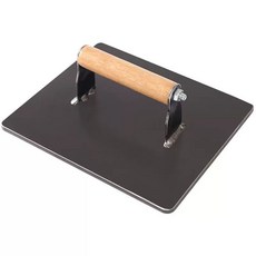 패티 누름판 돼지껍데기, 나무 손잡이 원형 지름18cm, 1개, 1cm