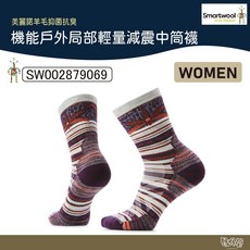 Smartwool 智慧羊毛 女 機能戶外局部輕量減震中筒襪 蜻蜓 塵灰色，登山健行首選，吸濕排汗，舒適耐磨, 1個, S