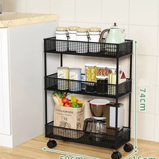수납장 주방 서랍 롱타입)블랙4단 (업그레이드 20cm 철제 세탁실용 틈새 틈새장 선반, J. 블랙 16x50cm 3겹