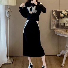 休閒運動套裝裙女秋季新款時髦洋氣減齡半身裙兩件套-S XL