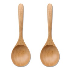 리숲 나무 빅스푼 우드 원목 우동 라멘 수저 먹방 대왕 큰 숟가락, 2개