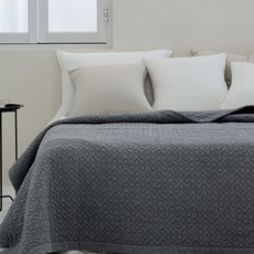 포그나미 데일리 네이쳐 60수 아사 순면 피그먼트 워싱 이불겸 스프레드 28종, 챠콜(크래커)