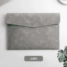 레더무드 고급 합성가죽 A4 파일 클러치 서류가방, 1개, 그레이