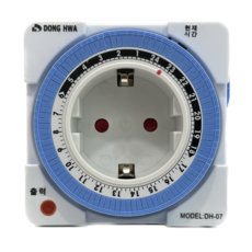 동화 콘센트타이머 DH-7 24시간 타임스위치, 흰색+파랑, 1개, 8cm
