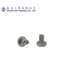 【銳禾】工廠直營 M3.5x5 盤頭/丸頭 十字槽 機械牙 鍍鎳 螺絲100入, 1個