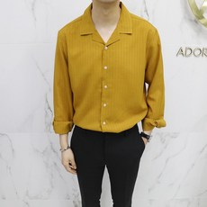 Ador 經典條紋輕 9 色無領夏季睡衣酷襯衫