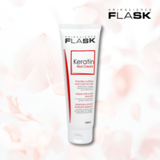 플라스크 케라틴 크림 레드타입 헹구지않는 트리트먼트, 180ml, 2개