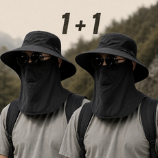 모엔 남자 자외선차단 모자 여름 등산모자 낚시모자 햇빛가리개, 블랙+블랙 블랙+블랙