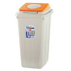 聯府 日式附蓋分類垃圾桶, 70L橘色CL70