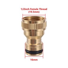 12 34 1 스레드 황동 수도꼭지 퀵 커넥터 16mm 세탁기 젖꼭지 조인트 세차 물총 피팅 탭 어댑터 1Pc, 1I2 F-Thread, 1개