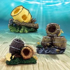 수족관용 술통 모형장식 수조 조형 수조용품 어항은신처 수족관꾸미기 어항장식, 3구
