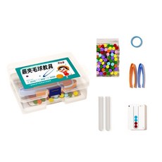 時光學 夾毛球教具 幼兒專注力訓練 手眼協調 顏色認知遊戲, 1個, 早教夾毛球教具套裝, Multicolor