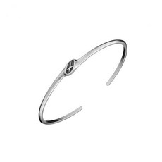 KROF 2025新款潮流時尚聯名LOGO開口手鐲 可調節銀色手環, 開口手鐲, 1個