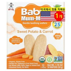 Hot Kid 유아용 오가닉 야채 순한 치발 티딩 웨이퍼 12개입 100g 1개, 고구마 당근
