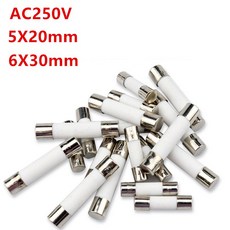 유리관휴즈 자동차퓨즈 고속 블로우 튜브 퓨즈 세라믹 250V 100MA 200MA 300MA 8A 10A 12A 15A 20A 25A 30A 5x20mm 6x30mm 10 개/로트, [01] 6X30mm, [01] 20피스, [01] 6.3A