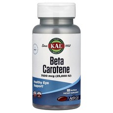 베타카로틴 7500mcg 25000IU 100소프트젤 칼, KAL 칼 베타카로틴 7500mcg 25000IU 10, 1개