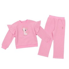 프랜치캣 Q51DKT321P211 U PK 와플 프릴 맨투맨 바지 세트 167916