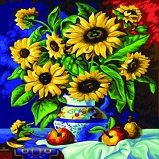피포페인팅 40000 피포페인팅 B145 해바라기꽃병 DIY명화그리기 DIY그림그리기, 단품, 1개
