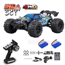 LED 리모컨 자동차 고속 드리프트 몬스터 트럭 Wltoys 144001 장난감 1:16 4WD RC 자동차 50 km/h 또는 75, 2)16101 -Blue-2B