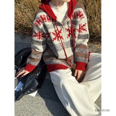 Yellwell 여성 겨울 니트 가디건 복고풍 루즈핏 두꺼운 스웨터 DJP