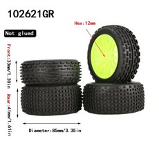 YSIDO 1/12 1/14 버기 타이어 휠 림 HSP 94177 Wltoys 144001 124018 124019 124017 124016 RC 자동차 12mm 육각 4 개, 102621GR