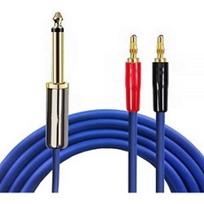 액티브 스피커 케이블 모노 6.35mm 앰프 믹서용 더블 바나나 삽 14 잭 턴 2Y OFC 오디오 골드 도금 1M 2M 3M 5M 8M 색상 한 쌍 크기 12미터, 8meter, A pair