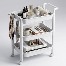 이동식 트롤리 바퀴달린 수납장 3단 4단, 모노톤 핸드무빙카트(4단블루), 1개