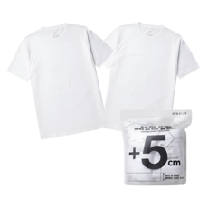 폴햄 레이어드 반팔티 2팩 남녀공용 / 반팔티 5CM 레이어드 흰색 면티