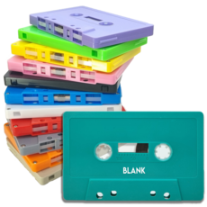 카세트 공테이프 15가지 컬러 투명 케이스 포함 45분 오디오테이프 Cassette tape, 핑크색