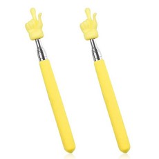 해외 CANIPHA 접이식 교사 포인터 손가락 2개 교실용 텔레스코픽 핸드 미니 확장 가능한 스틱 초등학교 유치원 용품 옐로우 미국매장정품+ 1904956, Yellow.