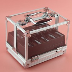 桃園出貨 高級壓克力籌碼箱 600片籌碼收納 德州撲克籌碼箱 百家樂籌碼盒 整套帶6個籌碼架, 600碼箱子+6個黑色籌碼架適合40籌碼, 1個