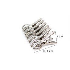 [台灣出貨] 不鏽鋼棉被夾 曬衣夾 被夾 不銹鋼夾 夾子 魚尾夾 扁夾 晒衣 開口夾 固定夾曬被夾, 1個, 中號開口夾(8.5*5CM)