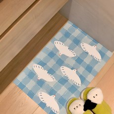 빈티지 심플핏 욕실 발매트 규조토 미끄럼 방지 속건 화장실발매트, 1개, 푸른 색