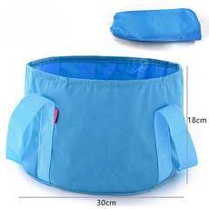 접이식 휴대용 물통 세면 대야 여행용 세면대 캠핑 설거지 다용도 물통, 1개, 중형 블루