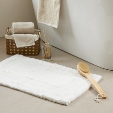 [JAJU/자주] 보더 양면 바스 매트_55x90cm 그레이, 화이트