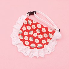 DZER 반려동물 귀여운 면 및 레이스 턱받이 강아지 및 고양이용 만능 애완용품 동물 프린트 디자인, XS, F