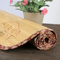 BuyJM 炭化竹蓆 1.1公分寬版涼蓆 涼墊 雙人5尺(150x180cm) SGS認證 無甲醛, 11mm-天然竹蓆,雙人5尺(150x180cm)直向