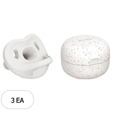 모윰 올 실리콘 마카롱 노리개젖꼭지 + 전용 케이스, 3단계(6개월이상), 화이트, 3세트