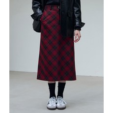 매장정품 드로우핏 DRAWFIT WOMEN 바이어스 체크 골디쉬 미디 스커트 [RED] DFWMSK4301RD 760374