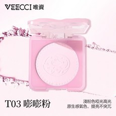 VEECCI 唯資 嘭嘭粉 淺粉色提亮修容盤, 1個, 大容量啞光高光盤T03, 啞光