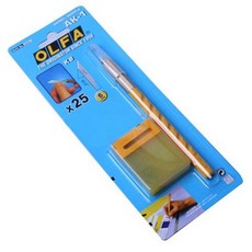 올파 디자인 커터칼 AK-1 + 커터날 6mm 25p, 혼합색상, 1세트 혼합색상, 1세트