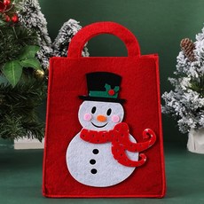 聖誕節毛氈禮物提袋 雪人馴鹿聖誕老人造型 交換禮物袋, 1個, 雪人毛氈手提袋