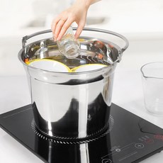 다용도 스텐 바스켓 5L 빨래 삶는통 젖병소독 냄비 들통 인덕션 겸용, 24cm, 1개