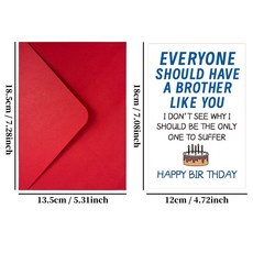 嗨購 Amazon熱銷幽默風趣生日賀卡信封，兄弟朋友生日祝福首選, 1個