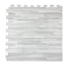 【喬伊斯】白色木紋地墊 50x50x1cm 台灣製 - 超耐磨木紋巧拼，客廳安全爬行地毯, 50X50X1公分, 1個