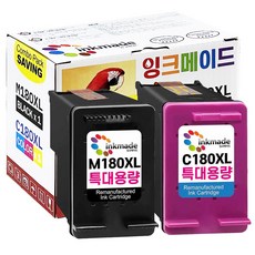3배용량 INK-M180 INK-C180 XL 대용량 호환 잉크 세트 삼성 SL-J1660 SL-J1770FW SL-J1663 SL-J1665