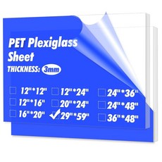 Art3d 8 10" PET/Plexiglass 시트 5팩 공예용 투명 플렉서블 플라스틱 패널 액자 사인 블랭크 DIY 디스플레이 프로젝트, 8" x 10"/ 1mm Thick, 5