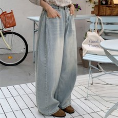큐니티 롱/숏 벌룬 빈티지 워싱 와이드 데님 청바지 4color 벌룬핏 팬츠