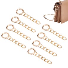 8개 알루미늄 커브 체인 연장 체인 합금 스프링 게이트 링 포함 골드 색상 85mm, 금색