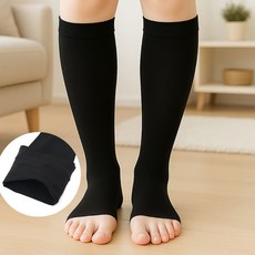 문가네 오픈토 종아리 압박밴드 S 블랙 비행기